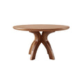 Elegant Round Wooden Dining Table with Unique Curved Base Design