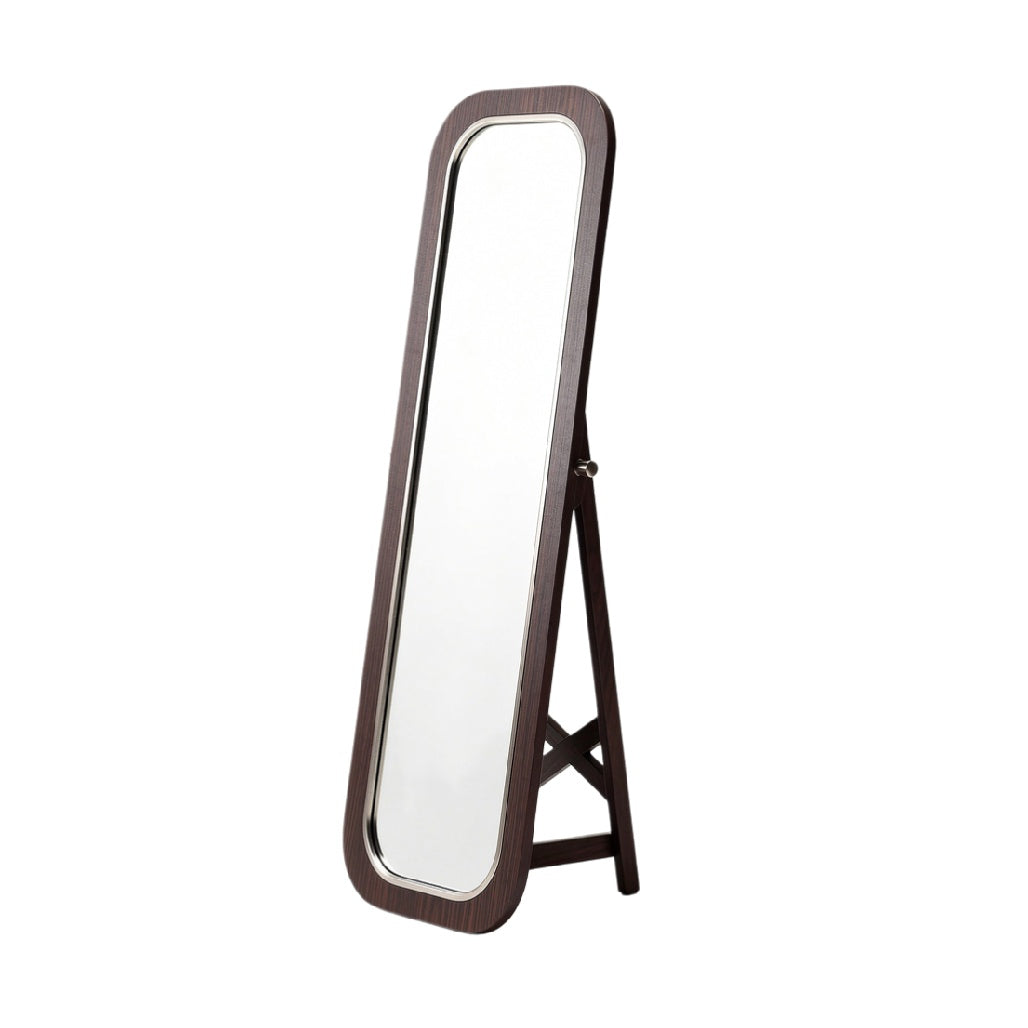 Wooden Framed Full-Length Mirror with Adjustable Stand